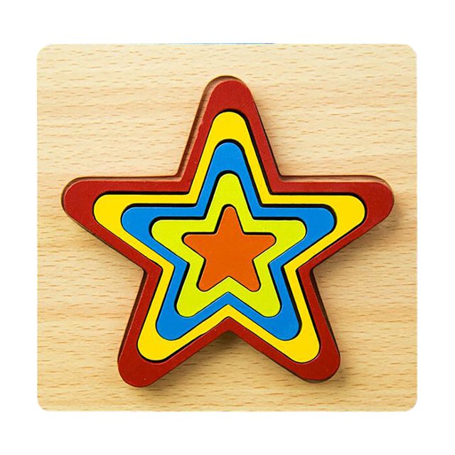 3D Wooden Puzzles for Kids Classic Shape Pattern Block Toys Educational Toys
