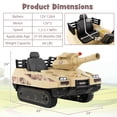 thumbnail image 2 of Costway Electric Kids Ride On Tank with Rubber Tracks Rotatable Turret & Working Cannon, 2 of 10