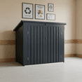 thumbnail image 3 of Homy Casa Outdoor Metal Bin Shed for 2 Garbage Cans, Lockable Waterproof Trash Storage Shed, 3 of 7