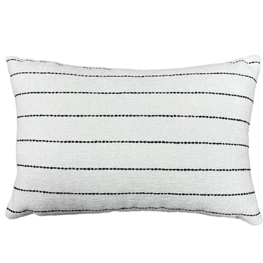 Mainstays Decorative Cushion, Formula Stripe Polyester, 13x20 in, White