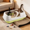thumbnail image 4 of Tyidzon Semi Enclosed High Bar Cats Litter Box With Splashs Proof Designs For Cats And Cats Shovel Suitable For Home Cats, 4 of 6