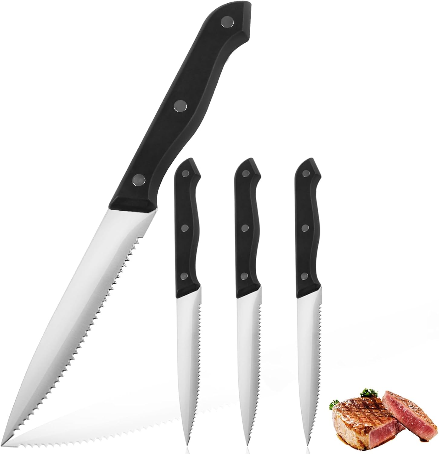 Steak Knives Set, Premium Stainless Steel Steak Knives Set of 4, Lightweight & Durable Steak Knife, Professional Kitchen Knife Dishwasher Safe