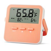 Orange ABS Digital Thermometer with High/Low Temperature Alarm (-50~70℃), 0.1℃ Resolution, 1m Probe, 10-Second Alarm Duration, Battery-Powered (HT7)