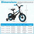 thumbnail image 3 of Costway Vélo pour Enfants 12 Pouces avec Selle et Guidon Ajustables, Roues Stabilisatrices Amovibles, Frein à Main, Noir, 3 of 10