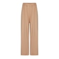 thumbnail image 3 of LSLJS Women's Spring and Solid Color Casual Stretch Waist Pocket Wide Leg Pants, 3 of 6