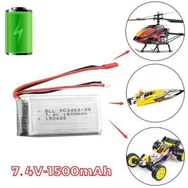 RYRDWP Clearance Batterie Li-Po 7,4 V 1500 mAh – Compatible avec Hélicoptère RC WLTOYS V913, Voiture RC Haute Vitesse L959 et Bateau RC WL912 – Bloc d'Alimentation de Remplacement
