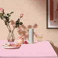 thumbnail image 4 of HHBEAUTY Rectangle Vinyl Tablecloth, Waterproof Spillproof Plastic Backed Table Cloth, Wipe Clean Table Cover for Dining, Buffet Parties and Camping (Pink,54" x 72"), 4 of 7