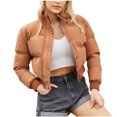 thumbnail image 1 of XZNGL Woman Short Long Sleeve Stand Collar Warm Casual Bread Down Jacket, 1 of 8