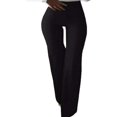 thumbnail image 1 of MesaSe Women Bell Bottom High Waist Ruffle Pants Solid Slim Fit Trousers Yoga Pants Wide Leg Pants, 1 of 4