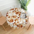 thumbnail image 3 of Nappe d'Extérieur Orange Brûlé d'Automne Ronde 60 Pouces, Nappe à Fleurs Aquarelle, Polyester Résistant aux Taches, Petites Housses de Table Florales d'Automne Saisonnières pour Cuisine, Salle à Manger, Fêtes, Pique-Nique, 3 of 6