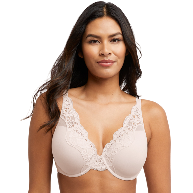 Bali Soutien-Gorge à Armatures en Dentelle Extensible Confort One Smooth U pour Femmes, 34D, Sandshell