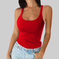 thumbnail image 2 of Lixiuxyad Ribbed Tank Tops For Women Women Spaghetti Strap Scoop Neck Ribbed Tank Tops Slim Fitted Cotton Camisole Basic Sleeveless Layering Shirts, 2 of 4
