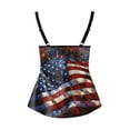 thumbnail image 5 of NIEWTR Womens Tankini Tops Spaghetti StrapsTummy Control Swimsuit Top American Flag Graphic Bathing Suit Top(Brick Red,3XL), 5 of 5