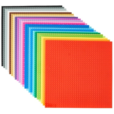 Strictly Briks Plaques de Base Empilables - Lot de 24 10"x10 Pouces, Montants 32x32, Compatibles avec Lego pour Construire des Scènes de Ville, Fondation, Exposition de Briques sur Pla