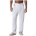 thumbnail image 1 of YiZYiF Men's Latin Dance Pant Salsa Rumba Tango Competition Ballroom Practice Pants Trousers White S, 1 of 5