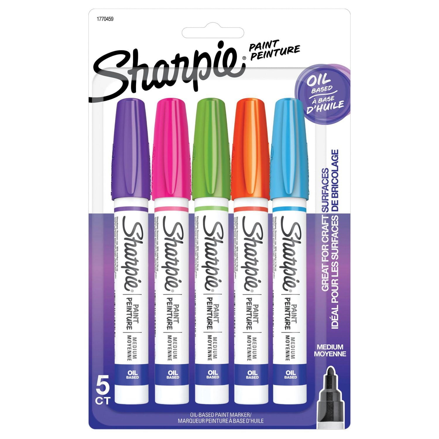 Sharpie Oil-Based Paint Markers, Medium Point, Assorted Colours