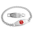 thumbnail image 1 of MedicEngraved Bracelet d'Alerte Médicale Personnalisé en Acier Inoxydable - Maillon Gourmette 5 mm, 1 of 7