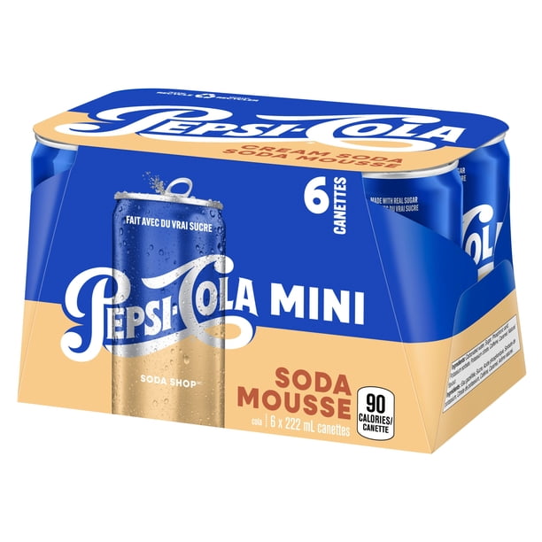 Pepsi Cola Soda Shop Cream Soda 6 x 222 ml, Mini cans - Walmart.ca