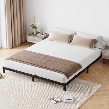 TROPOW Twin Bed Frames,Low Profile Twin Bed Frame, 6 Inch Heavy Duty Metal Twin Size Platform Bed Frame with Steel Slat Support, No Box Spring Needed, Easy Assembly, Black