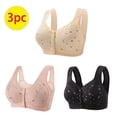 thumbnail image 3 of Bigersell Front Close Bras for Women 3pcs Full-Figure Bra Style R-51 Breathable Push-Up Bras Pack R-51-khaki, 3 of 6