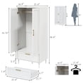 thumbnail image 3 of Armoire Garde-Robe Garde-Robe avec 2 Portes, Tiroirs et Tringle, Armoire Garde-Robe en Bois pour Chambre, 3 of 8