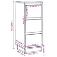thumbnail image 4 of vidaXL Buffets 2 pcs Brun Miel 32x34x75 cm Pin Massif, 4 of 5