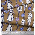 thumbnail image 2 of Soimoi Polyester Crepe Fabric Women & Camera Fashion Printed Fabric 1 Yard 42 Inch Wide, 2 of 3