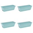 thumbnail image 1 of 4PCS Window Box Planter with Drainage Holes & Matching Saucers,17 Inch Plastic Rectangular Flower Pot for Vegetables Herbs Flower for Indoor Outdoor Garden Decor Patio Balcony Windowsill Deck Railing, 1 of 5