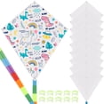 thumbnail image 2 of 10 Packs DIY Blank Kites for Kids, Bulk Kites for DIY Decorating Coloring, Kite Making Craft Kit with 10 Hand Grips with 98ft String, Easy to Fly Kite for Kids Aged 4+ Outdoor Activities, 2 of 8