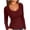 Wine, variant on HongQid Womens Long Sleeve Tops Square Neck Ribbed Slim Fitted Shirts Casual Tee Tshirt