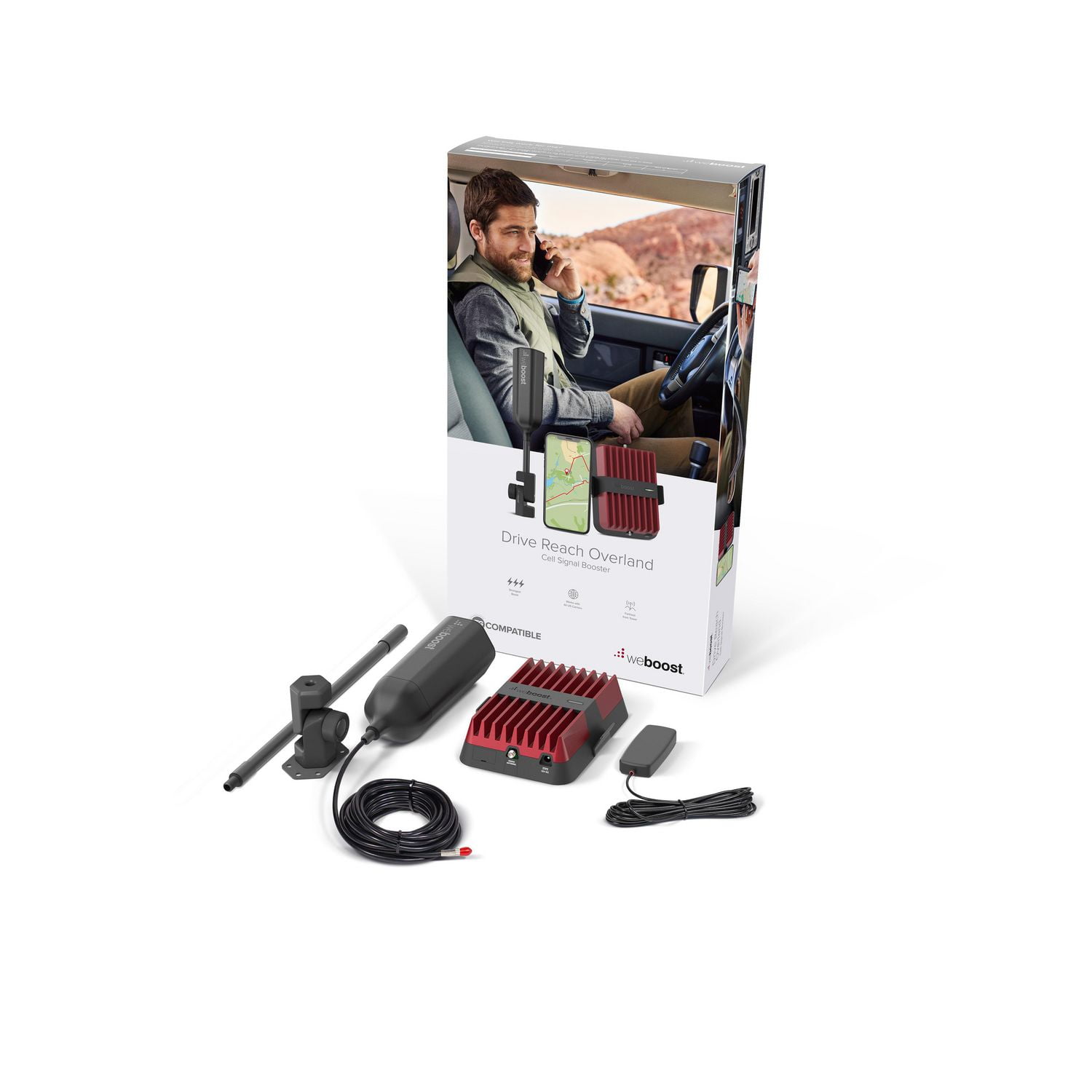 Kit amplificateur de signal pour téléphone portable weBoost Drive Reach Overland - Rouge