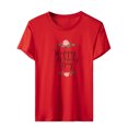 thumbnail image 4 of EQWLJWE Femmes Tops Oversize Graphique Print Tee-Shirt en Vrac Manches Courtes Col Rond Épaule Décontractée Tee-Shirt Dégagement, 4 of 7