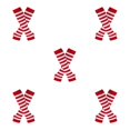 thumbnail image 1 of Maytalsory Bas Longs Épais et Confortables en Polyester Faciles à Assortir Rouge et Blanc 5Set, 1 of 6