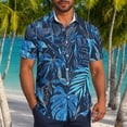 thumbnail image 2 of Pisexur T-shirts pour Hommes, Mode Décontractée Imprimée avec Poche, Boutons, Manches Courtes, Col Rabattu, Chemise de Golf Bleue, 2TG, 2 of 7