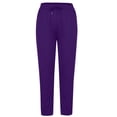thumbnail image 4 of Jsaierl Women's Straight Leg Sweatpants Drawstring High Wasited Athletic Cropped Pants Solid Color Workout Jogger Sweat Pants with Pockets, 4 of 9