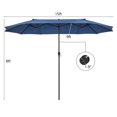 thumbnail image 4 of Patiojoy Parasol de Patio Double Face de 15 Pi, Parasol de Marché Extra-Grand pour l'Extérieur, Bleu Marine, 4 of 7