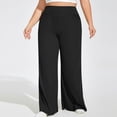 thumbnail image 3 of Timegard Plus Size Pants for Women High Waist Ruched Loose Comfy Lounge Pants Wide Leg Workout Trousers, 3 of 6