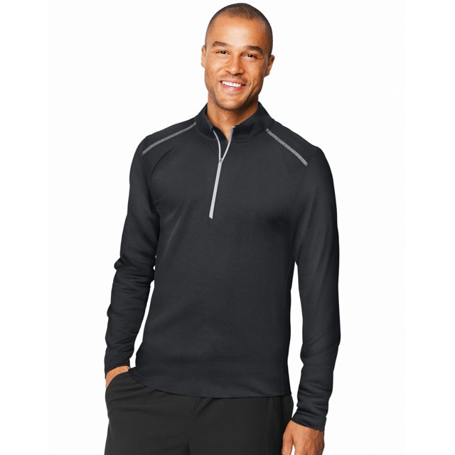 Hanes Mens Sport X-Temp Performance Quarter-Zip Sweatshirt, M, Stealth