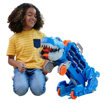 Hot Wheels City Transporteur T Rex pour +20 voitures, piste de course