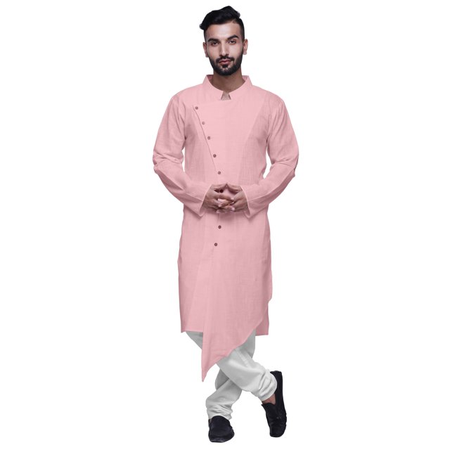 Atasi Indian Mandarin Collar MensKurtaSolid Button DownKurtasEthnic Clothing