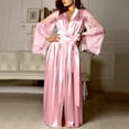 thumbnail image 2 of Penkiiy Robe Patchwork en Dentelle Pyjama à Manches Courtes pour Femme Pyjama Court Décontracté Vêtements de Maison L Rose, 2 of 9