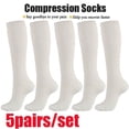 thumbnail image 1 of EIGTHTAIL 5 Pairs Women Graduated Compression Knee High Socks 15-20 mmHg, 1 of 10