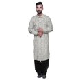 thumbnail image 1 of Atasi Mens Rayon Pathani Kurta Solid Salwar Set Printed Punjabi Kurta For Men, 1 of 5