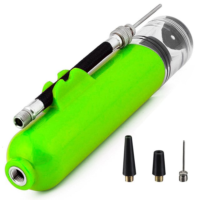 Portable Pump Volleyball Football Soccer Inflatable Tool Hand Push Air Pumps Inflation Accessory Household Playground Green