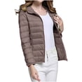 thumbnail image 4 of WRKEKC Lightweight Hooded Parka for Women, Solid Color Long Sleeve Full Zip Coat with Secure Pockets and Ribbed Cuffs, Transitional Season Layer Coffee XXL, 4 of 7
