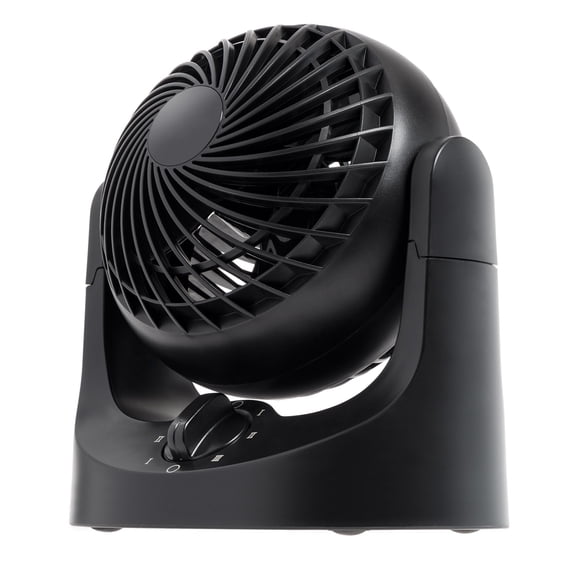 IRIS USA WOOZOO Small Desk Fan, 3 Speed, 112° Adjustable Tilt, Low Noise, Tabletop Air Circulator, Black