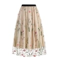 thumbnail image 1 of Birdeem Womens Spring and Summer New Retro Slim Mesh Embroidery Half-Body Skirt, 1 of 1
