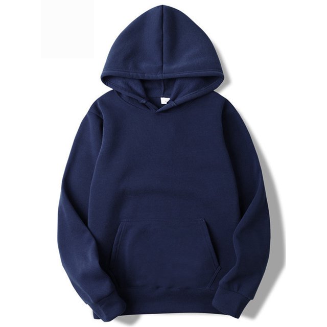 MAWCLOS Ladies Sweatshirt Pocket Hoodies Solid Color Hooded Tops Casual Fall Drawstring Pullover Navy Green S