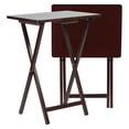 thumbnail image 2 of PJ Wood Folding Portable TV Snack Tray Table with Espresso Finish, 10-Piece Set, 2 of 11