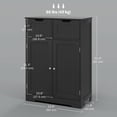 thumbnail image 3 of kleankin Freestanding Bathroom Cabinet with 2 Drawers and Adjustable Shelf, 3 of 10